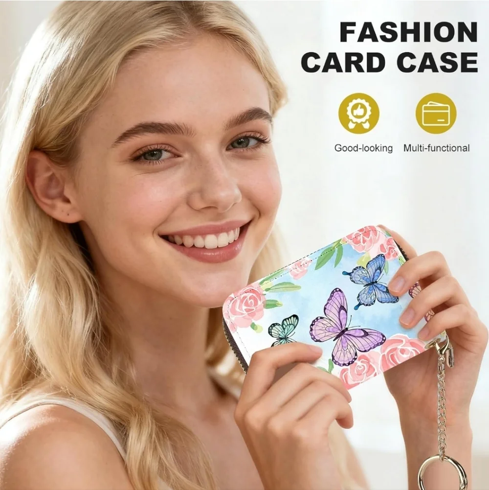 Butterfly and Floral Print Wallet